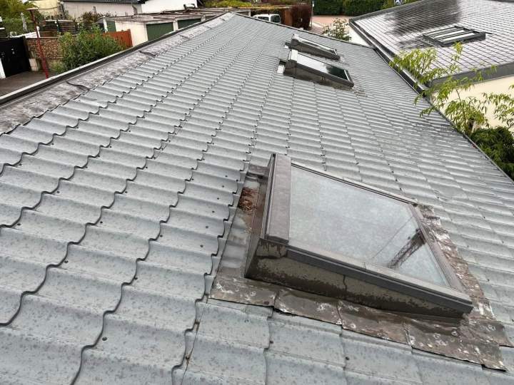 Ancien toit métallique avec fenêtres de toit Strasbourg